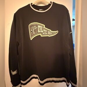 Nike Men’s Black Crewneck Sweater with Light Trim and Graphic